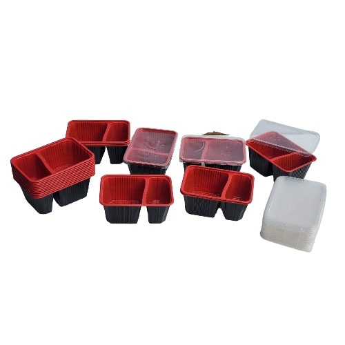 20pcs 1000ml Disposable 2 Compartment Food Containers 2