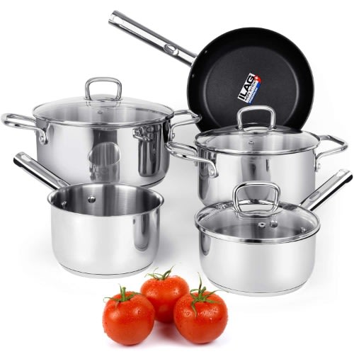 Cookware Set Stainless Steel Pots And Pans Sets With Nonstick Coated Skillet 8-piece.