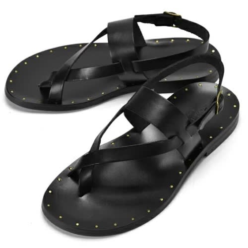 Fashion Front Leather Male Sandals - Black | Konga Online Shopping