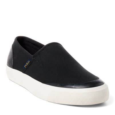 ralph lauren black slip on sneakers