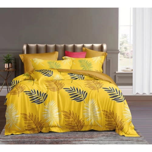 Bedsheet + 4 pillowcases Yellow Print Konga Online Shopping