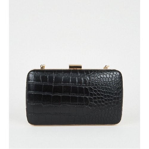new look black clutch bag