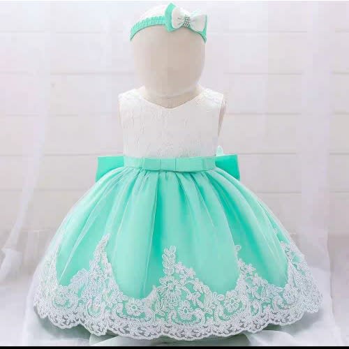 green baby girl dress