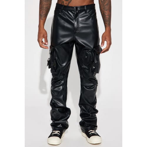JAOP Leather Cargo Pants - Black | Konga Online Shopping