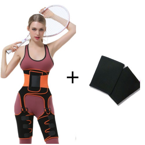 4-in-1 Adjustable Waist Trimmer Sweat Band Waist and Thigh Trainer 