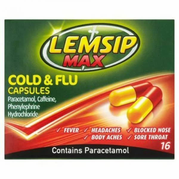 Lemsip Max Cold And Flu - 16 Capsules.