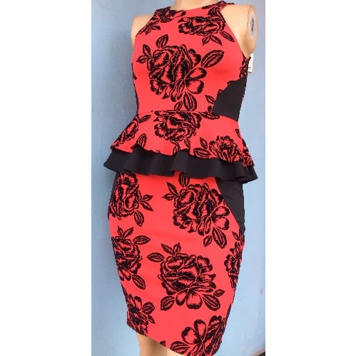 Quiz Peplum Midi Dress Red Konga Online Shopping