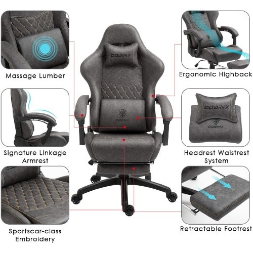 Dowinx gaming chair office chair deals pc chair with massage lumbar support