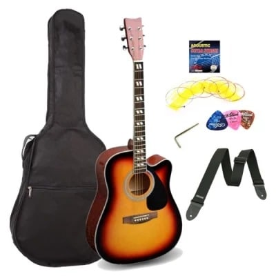 Sunburst Acoustic Box Guitar.