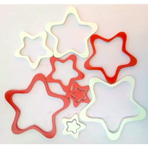 Acrylic Star Wooden Wall Sticker 10 Pieces Red And White Konga Online Shopping