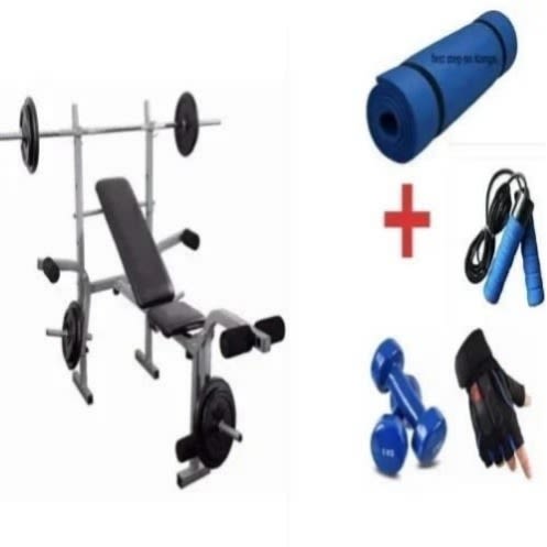 American Fitness Weight Bench With 30kg Barbell Rod Konga