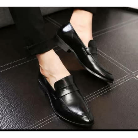 formal black loafer shoes