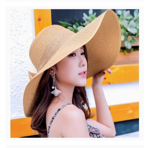 Women's Large Brim Beach Straw Hat