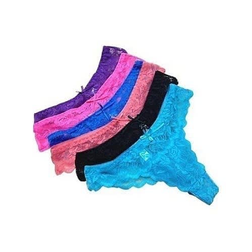 Panty Bow Lace G-string Underwear Pack Of 6