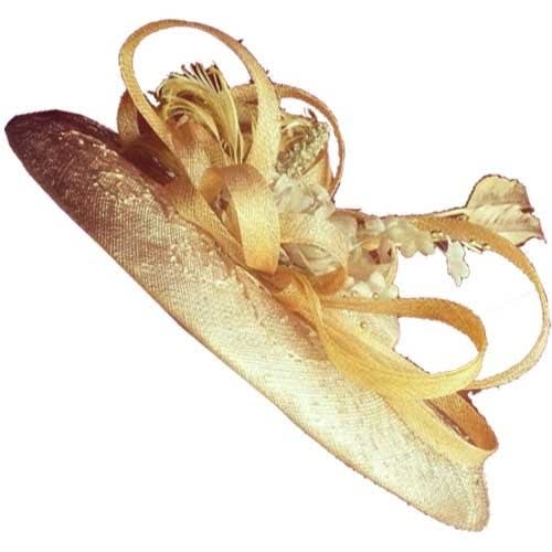 gold fascinator hat