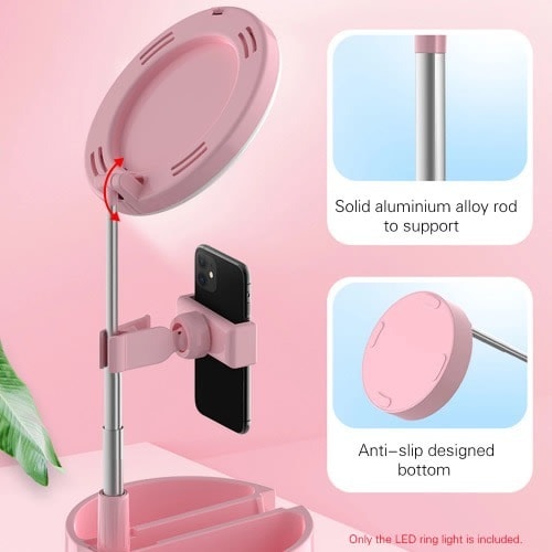 Foldable Led Ringlight And Makeup Mirror Phone Holder Konga Online