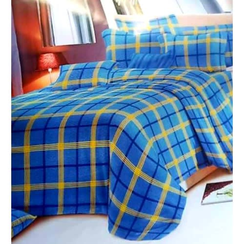 Gingham Pattern Bedding Set Duvet Bedspread With 4 Pillow Cases