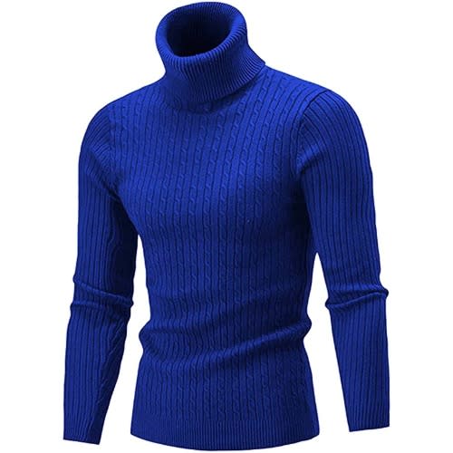 Blue top turtleneck shirt