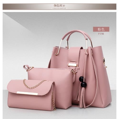 Fashion House 3 In 1 Ladies Handbag Set 44432 pink Konga