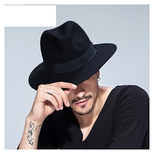 black broad brimmed hat