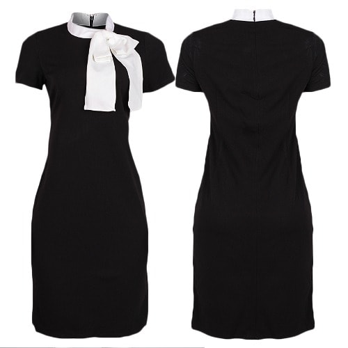 Shelby Palmer White Bow Necktie Dress Black Konga Online