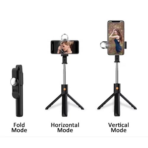Phone Selfie Stick Tripod With Wireless Remote Shutter And Led Light