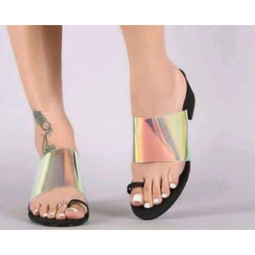 transparent flat slippers