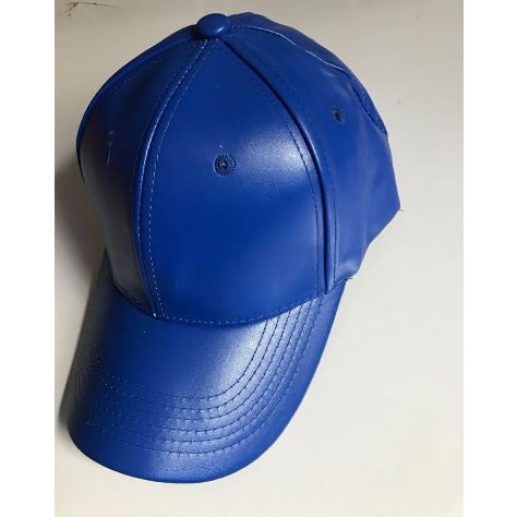 Blue store leather cap
