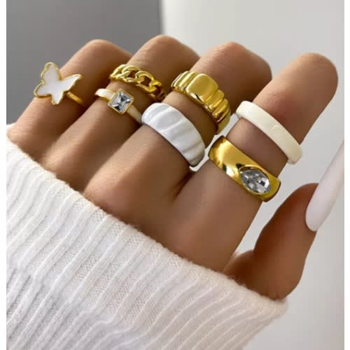 White gold knuckle rings sales