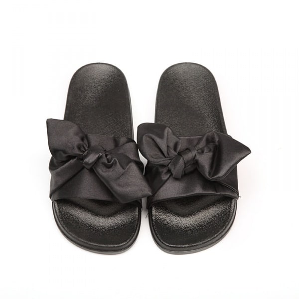 Jelly Slip-on with Ribbon Bow Knot 