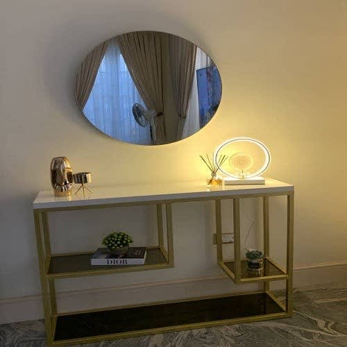 Saul Console With Round Mirror Konga, Sofa Table With Mirror Above