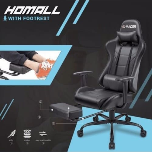 Gaming Chair Leather - Office Chair With Footrest | Konga Online Shopping