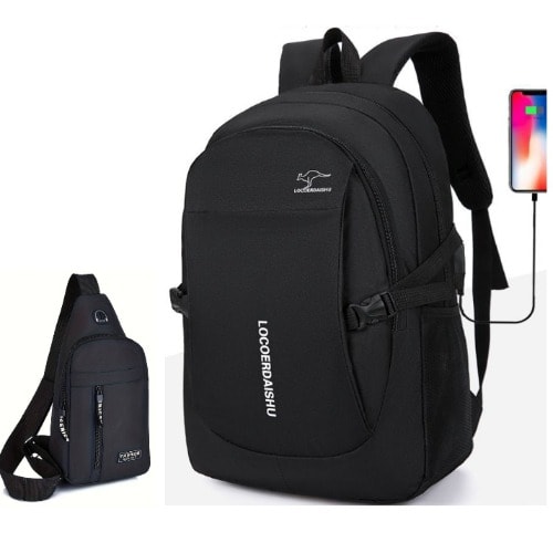 School & Laptop Bag - Black | Konga Online Shopping