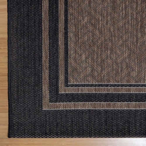 Naples Indoor/outdoor Rug Collection Ace Border Havanah Black 7'10