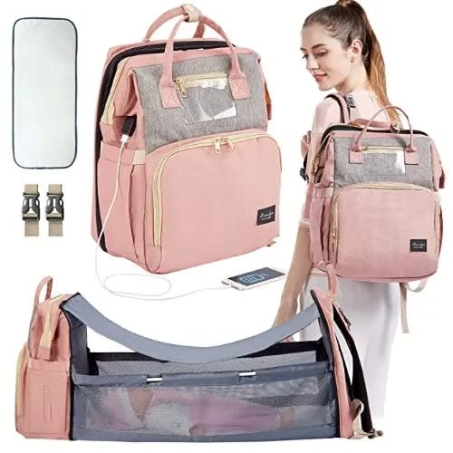 Foldable Diaper Bag With Convertible Crib Space Pink Konga Online Shopping