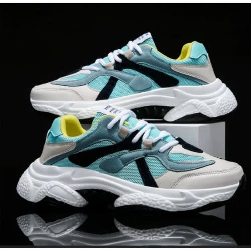 lace up front mesh panel sneakers