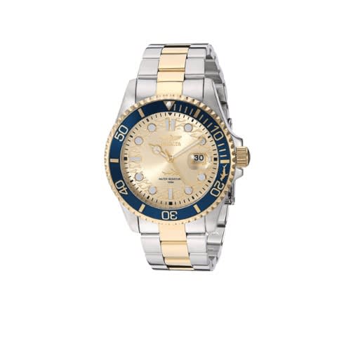 Invicta men's watch pro diver quartz champagne sale dial two tone bracelet 30617