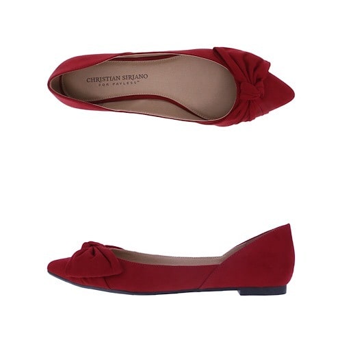 red suede flat shoes