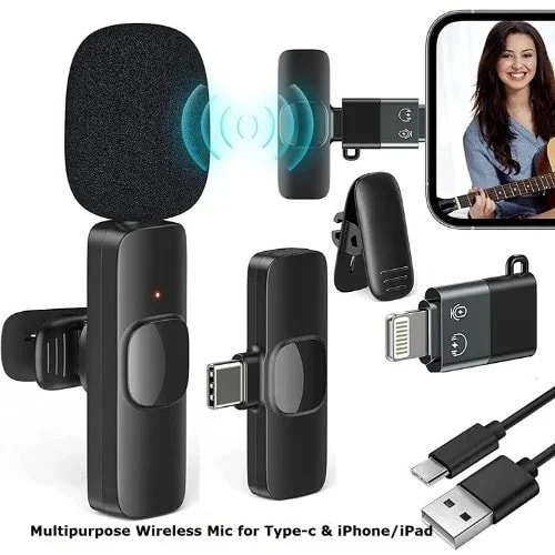 Double Wireless Microphone For Type-c & Apple Devices