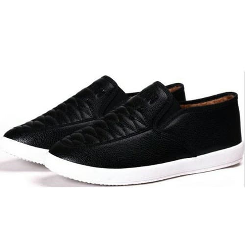 faux leather slip on shoes