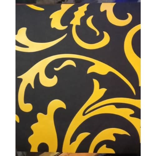 LV Inspired Black/Yellow Gold 3D Wallpaper - 5.3 Sqm