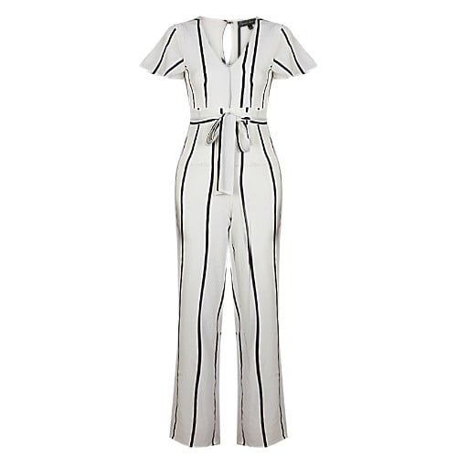 monochrome stripe jumpsuit