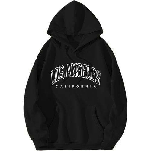 Los Angeles California Printed Hoodie- Black | Konga Online Shopping