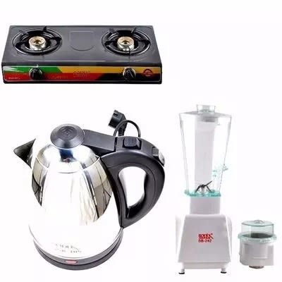 3 In 1 - Table Top Gas Cooker-electric Jug Kettle & Blender Home Bundle.