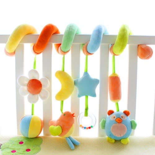 Toys for crib shop rail