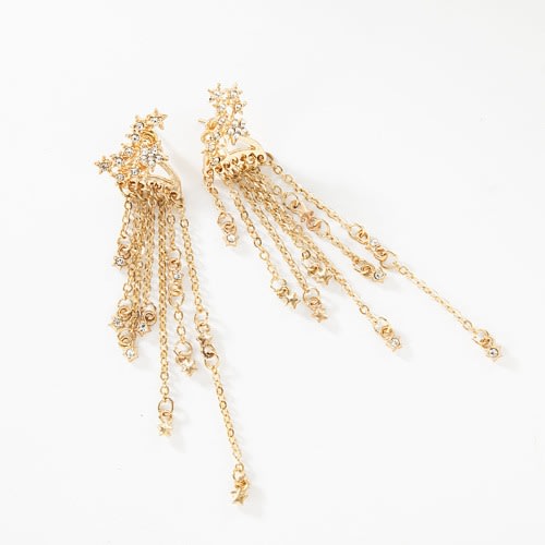 Fashion Front Rhinestone Drop Earrings Gold Konga Online Shopping