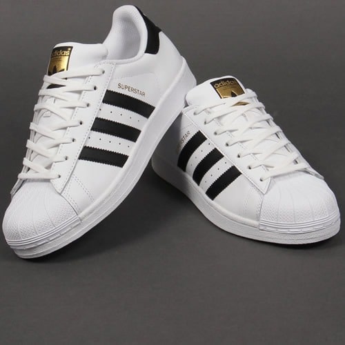 adidas superstar trainers black and white