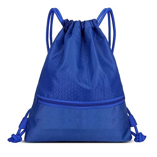 Blue top drawstring backpack