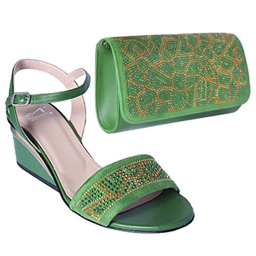 green wedge sandal