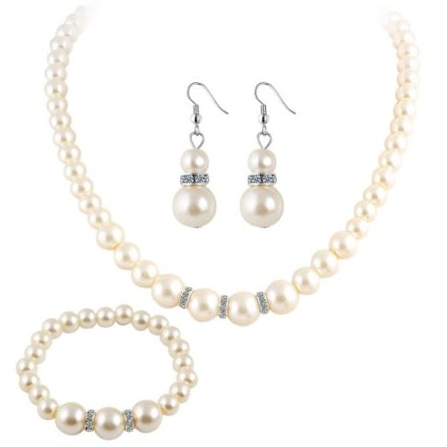 White pearl bead necklace hotsell